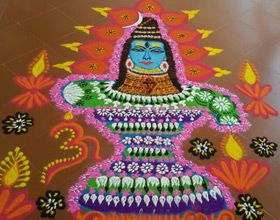 Lord Shiva Rangolis